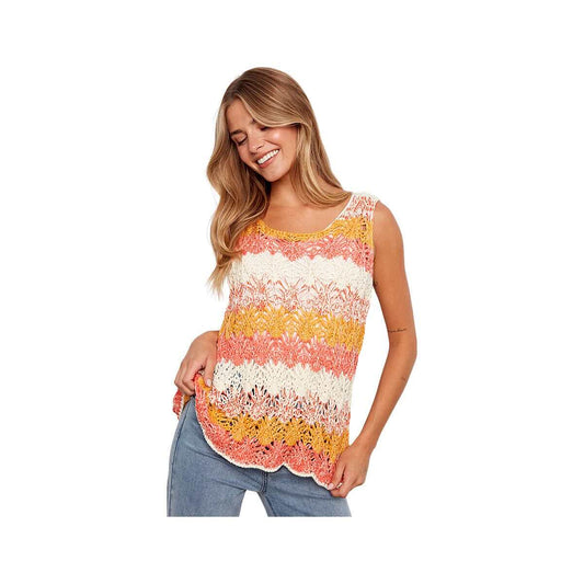 Charlie B Women's Crochet A Line Tank Top Apricot P