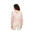 Charlie B Women's 3/4 Sleeve Crochet Flower Top, Carnation, alternate view 1