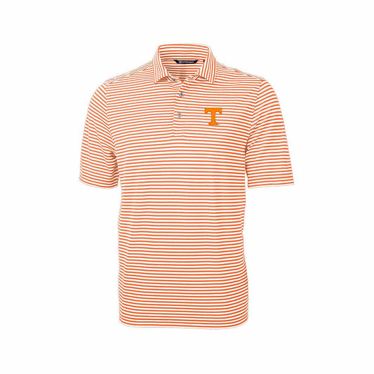 Men's University of Tennessee Virtue Eco Pique Stripe Polo Shirt College Orange Orb