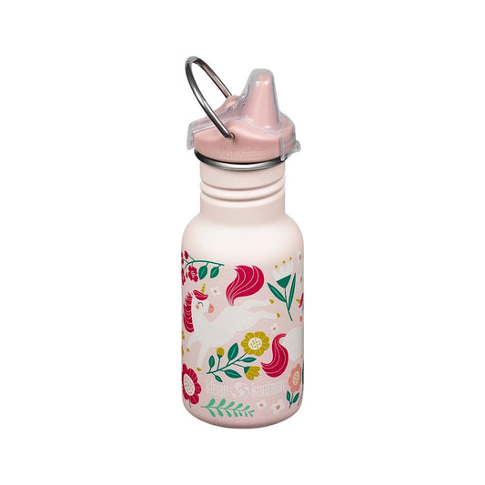 Klean Kanteen Kid's Classic Bottle with Sippy Lid - 12 Ounce Leaping Unicorns