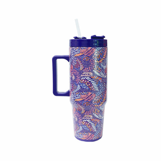Mary Square Mosaic Meadow To-Go Handle Tumbler - 30 Ounce
