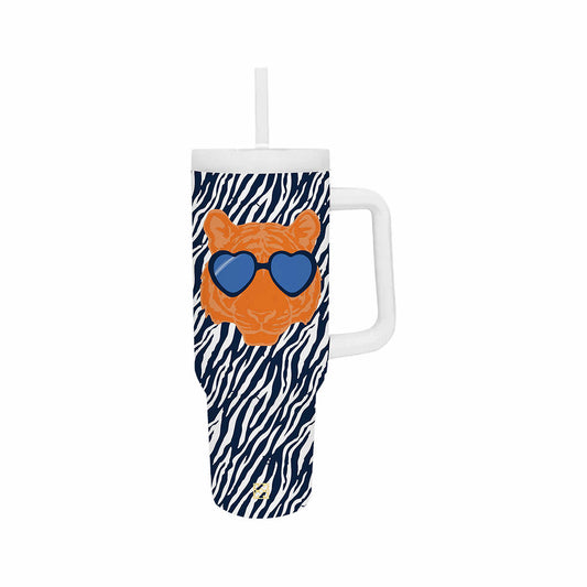 Mary Square Tiger Stripes To-Go Handle Tumbler - 30 Ounce