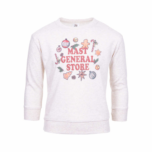 Barefoot Baby Kids' Mast General Store Christmas Long Sleeve T-Shirt Soft Beige