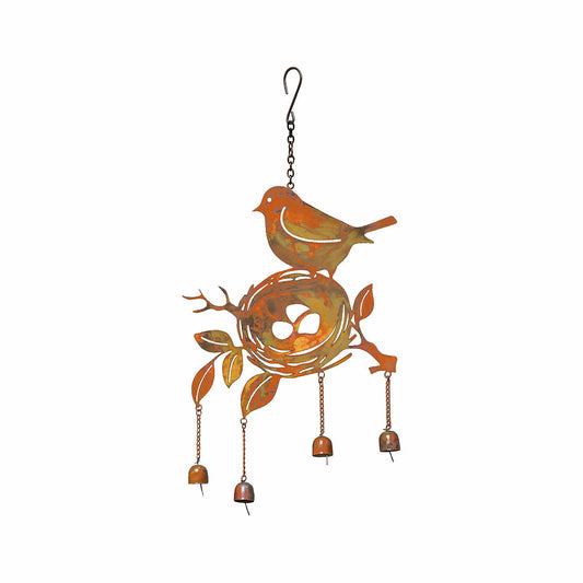 Ancient Graffiti Bird on Nest Flamed Wind Chime