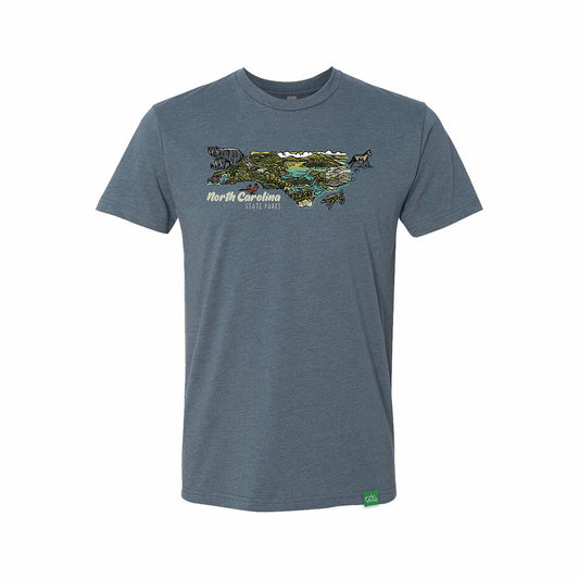 Wild Tribute North Carolina State Parks Sketch Short Sleeve T-Shirt Indigo
