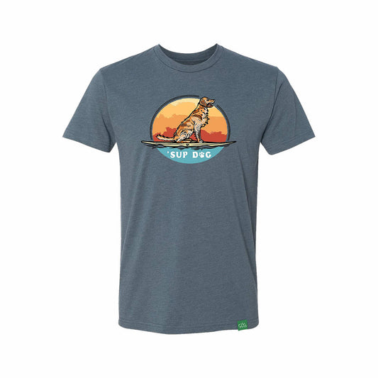 Wild Tribute SUP Dog Short Sleeve T-Shirt Indigo