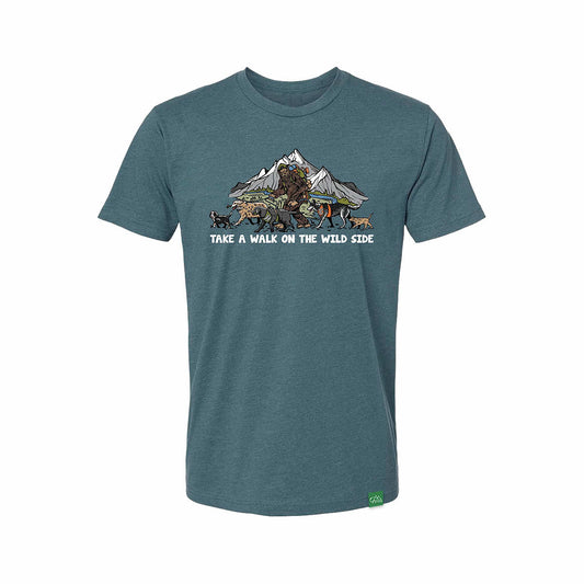 Wild Tribute Walk On The Wild Side Short Sleeve T-Shirt Htr Slate Blue
