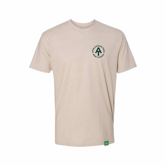 Wild Tribute Appalachian Trail Map Short Sleeve T-Shirt Sand