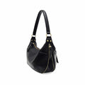 Joy Susan Yvette Expandable Zip Hobo Crossbody Handbag  Black