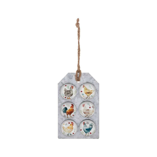 Ganz Watercolor Chicken Glass Magnets