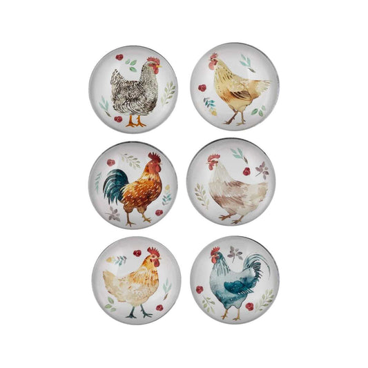 Ganz Watercolor Chicken Glass Magnets