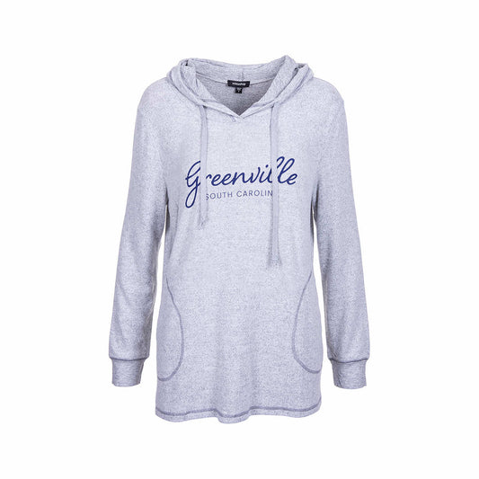 Mittoshop Women's Greenville Hooded Long Sleeve Shirt Heather Grey