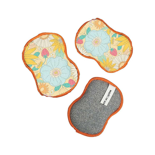 Once Again Home Co. Mable Tan Daisies Reusable Sponges - Set of 3