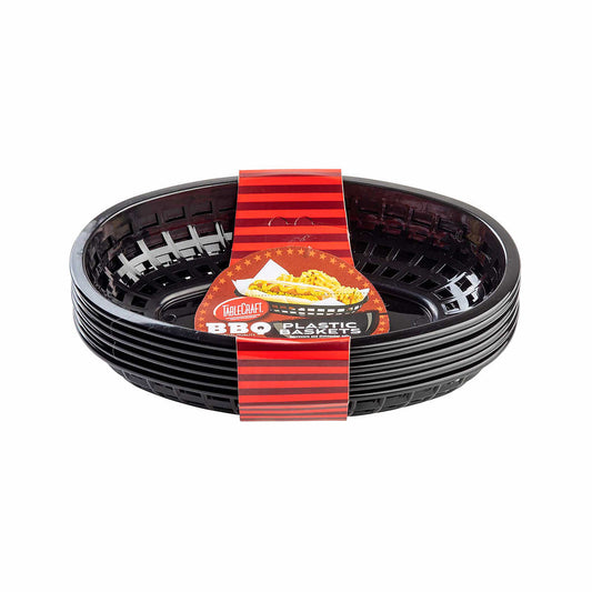 TableCraft Black Oval Classic Basket - Pack of 6