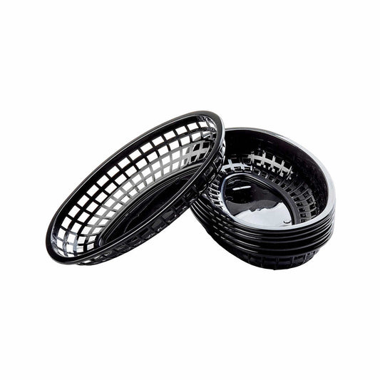 TableCraft Black Oval Classic Basket - Pack of 6