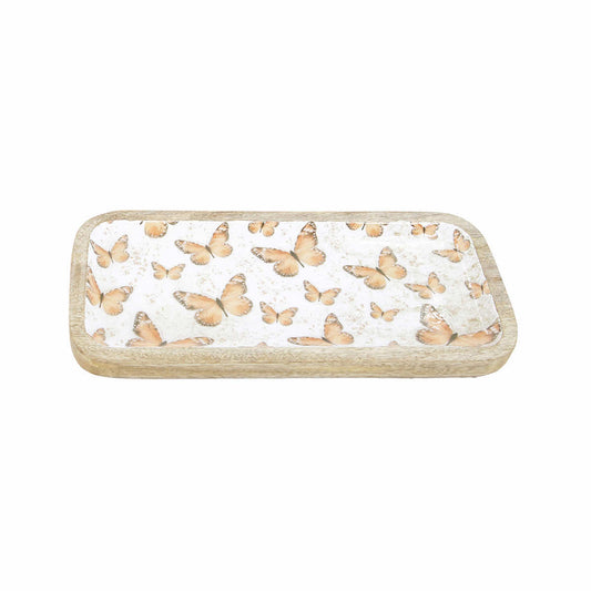 Color swatch for WT Collection Butterfly Enamel Oval Tray in Small