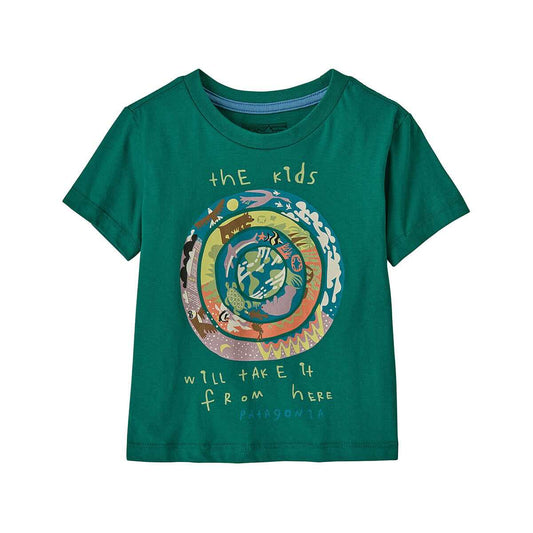 Patagonia Baby and Toddler Planet Short Sleeve T-Shirt Gem Green