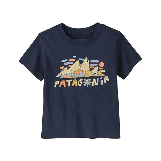 Patagonia Baby and Toddler Fitz Roy Superbloom Short Sleeve T-Shirt New Navy