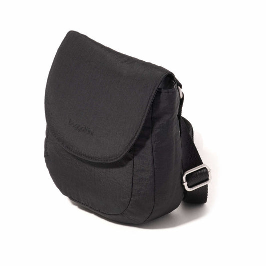 baggallini Swift Flap Mini Crossbody Bag Black