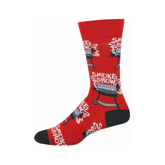 Socksmith Men's Smoke Show Cotton Crew Socks Red