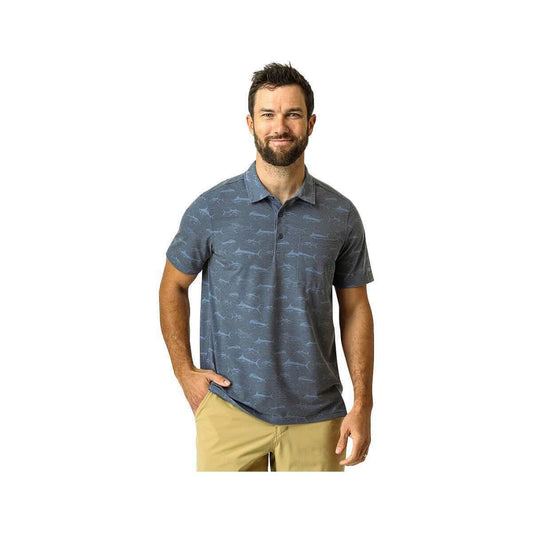 AFTCO Men's Qualifier Printed Performance Polo Shirt