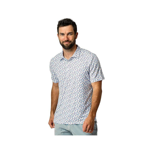 AFTCO Men's Boatbar Printed Performance Polo Shirt