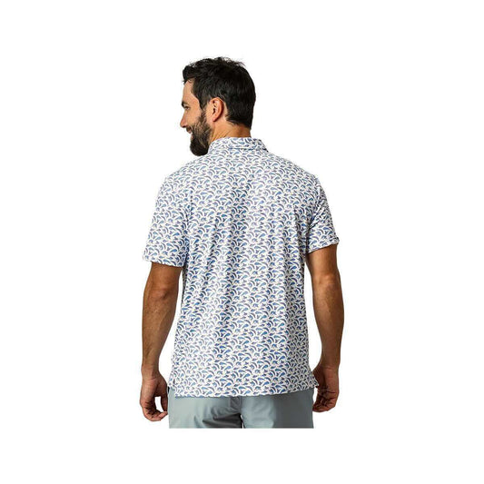 AFTCO Men's Boatbar Printed Performance Polo Shirt
