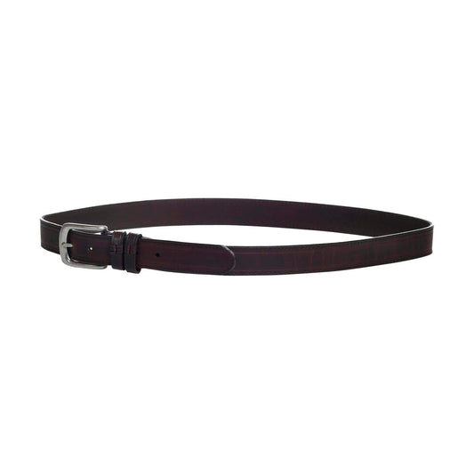 Mast General Store Men's Stitched Leather Belt with Double Loop Brown