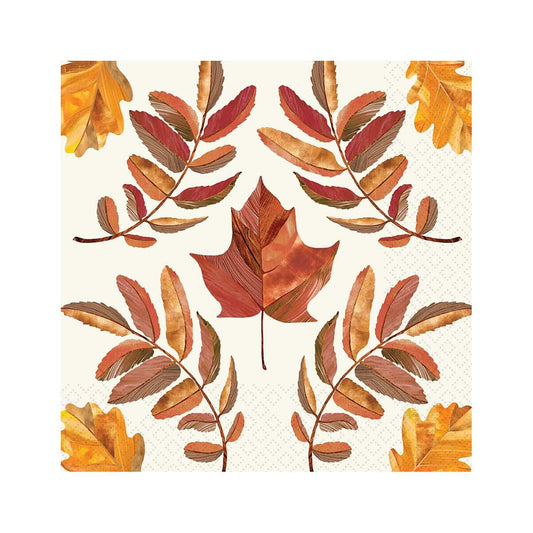 Boston International Falling Leaves Tile Cocktail Napkins