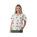 Aventura Women's Mariposa Floral Split Neck Short Sleeve Blouse