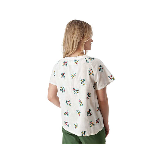 Aventura Women's Mariposa Floral Split Neck Short Sleeve Blouse