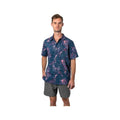 Beach & Barn Men's Flower & Fish Short Sleeve Sport Shirt