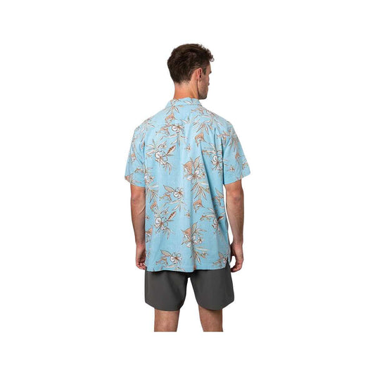 Beach & Barn Men's Flower & Fish Short Sleeve Sport Shirt