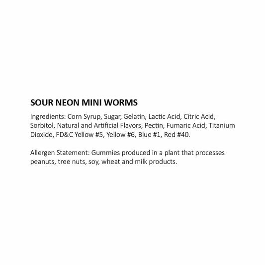 Albanese Sour Mini Neon Worms Candy - 1 lb.
