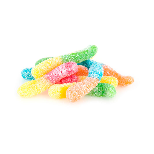 Albanese Sour Mini Neon Worms Candy - 1 lb.