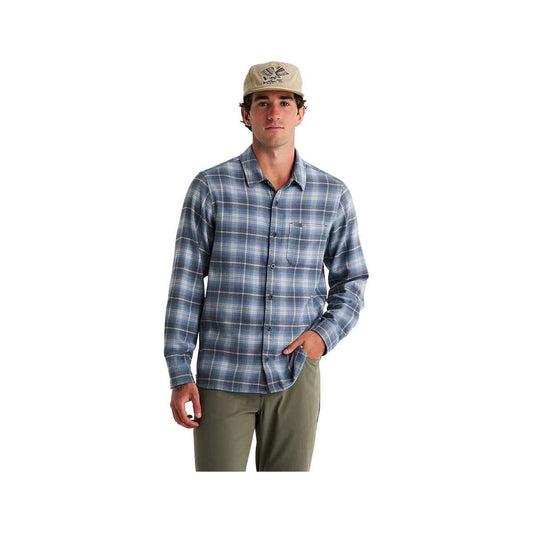 Free Fly Men's Seawool Long Sleeve Flannel Shirt, Storm Cloud Plaid
