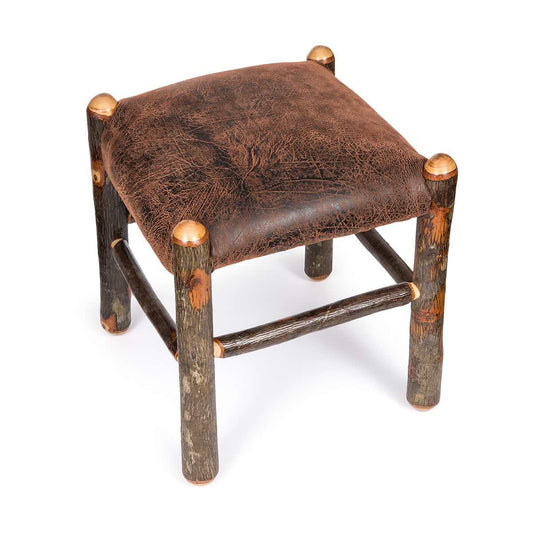 A Little Bit Country Amish Upholstered Foot Stool - Leather