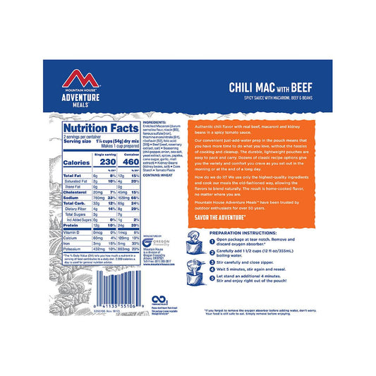 Chili Mac with Beef Instant Meal