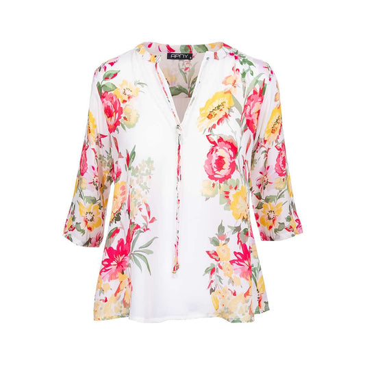 APNY Apparel Women's V-Neck Blouse With Tassels