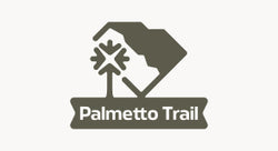 Logo of Palmetto Trail with a stylized palm tree on a white background