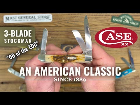 Case Knives Peach Seed Jigged Dark Red Bone Medium Stockman Knife