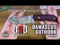 Buck N Bear Knives Damascus Guthook Hunter Knife
