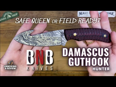 Buck N Bear Knives Damascus Guthook Hunter Knife