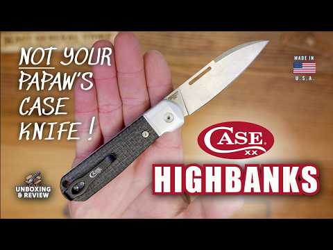 Case Knives Smooth Black Burlap Micarta Highbanks Knife