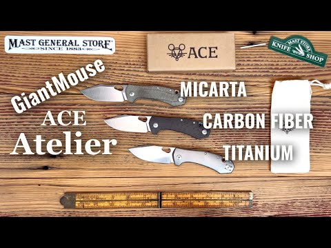 GiantMouse ACE Atelier Knife - Green Canvas Micarta